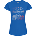 DJ Music Tekno Dance Rave Acid House Womens Petite Cut T-Shirt Royal Blue