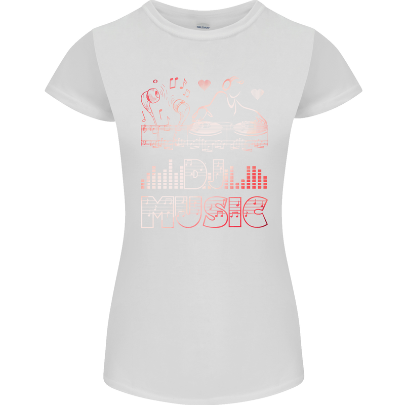 DJ Music Tekno Dance Rave Acid House Womens Petite Cut T-Shirt White