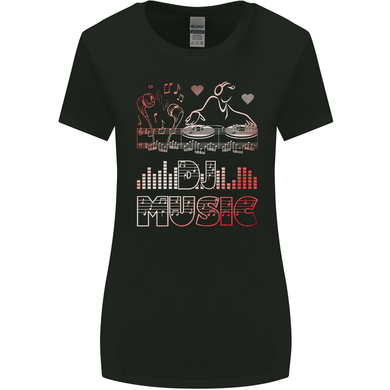 DJ Music Tekno Dance Rave Acid House Womens Wider Cut T-Shirt Black