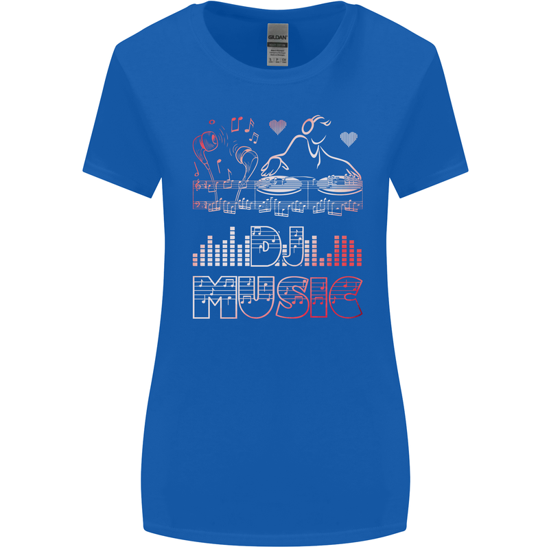 DJ Music Tekno Dance Rave Acid House Womens Wider Cut T-Shirt Royal Blue