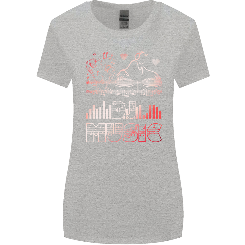 DJ Music Tekno Dance Rave Acid House Womens Wider Cut T-Shirt Sports Grey