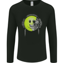 DJ Skull Dance Music DJing Skull Headphones Mens Long Sleeve T-Shirt Black