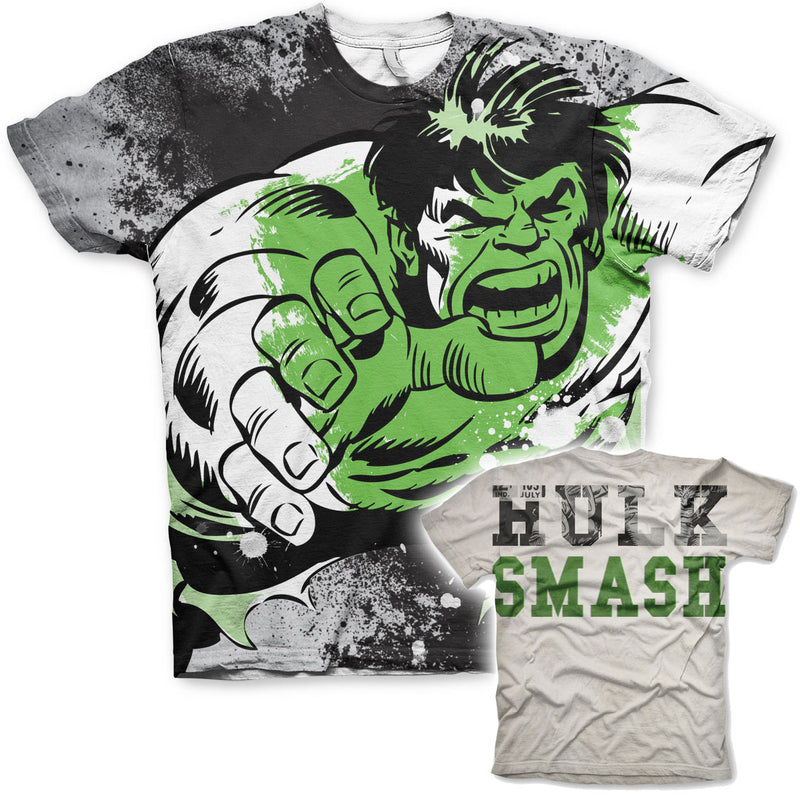 The incredible hulk marvel mens allover print t-shirt multi coloured superhero film tee 