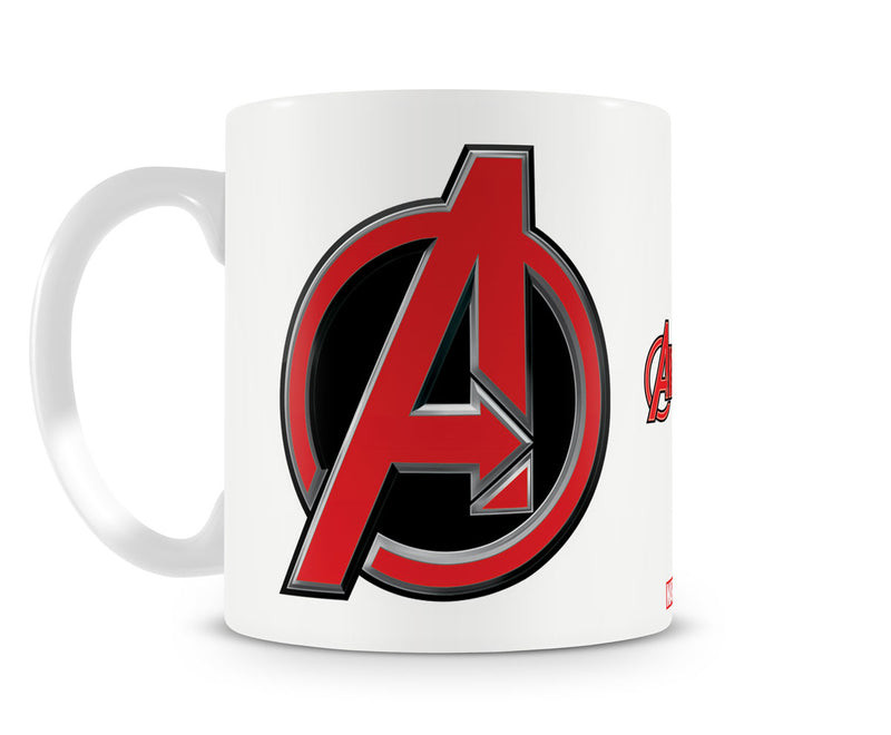 The avengers logo film superheroes action white coffee mug cup