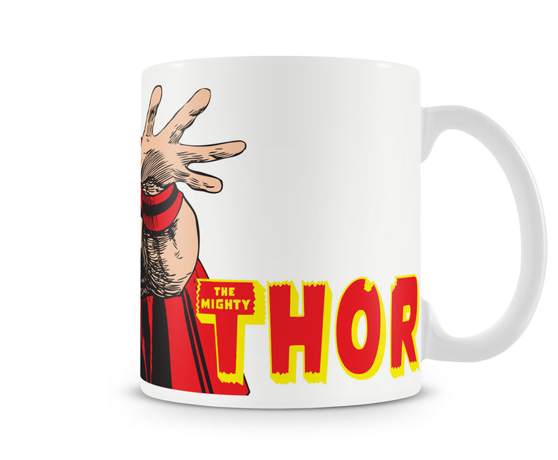 The mighty thor marvel comics superhero character white coffee mug cup