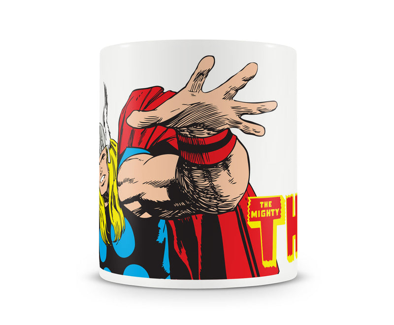 The mighty thor marvel comics superhero character white coffee mug cup