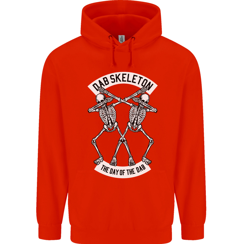 Dab Skeleton the Day of the Dab Dead Childrens Kids Hoodie Bright Red