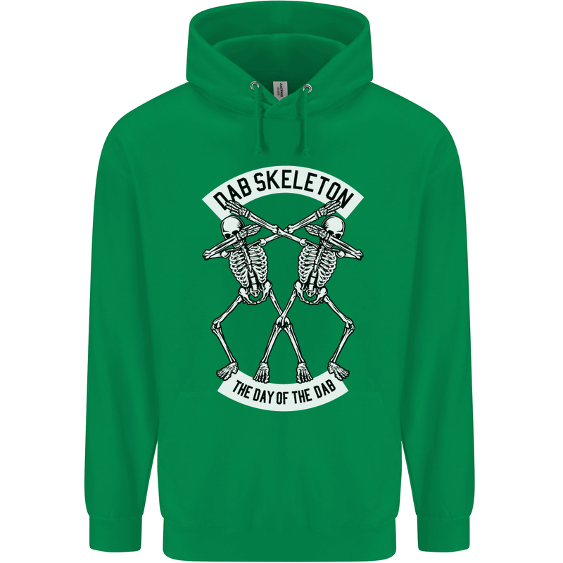 Dab Skeleton the Day of the Dab Dead Childrens Kids Hoodie Irish Green