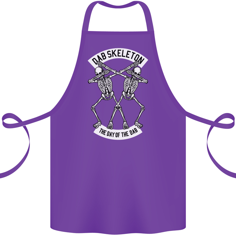 Dab Skeleton the Day of the Dab Dead Cotton Apron 100% Organic Purple