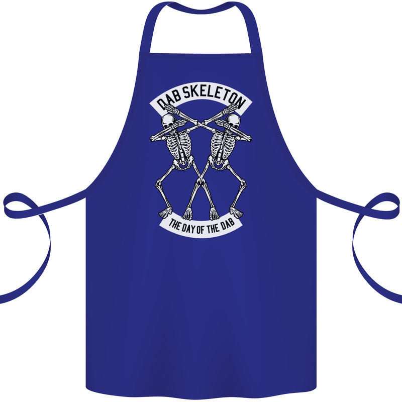 Dab Skeleton the Day of the Dab Dead Cotton Apron 100% Organic Royal Blue