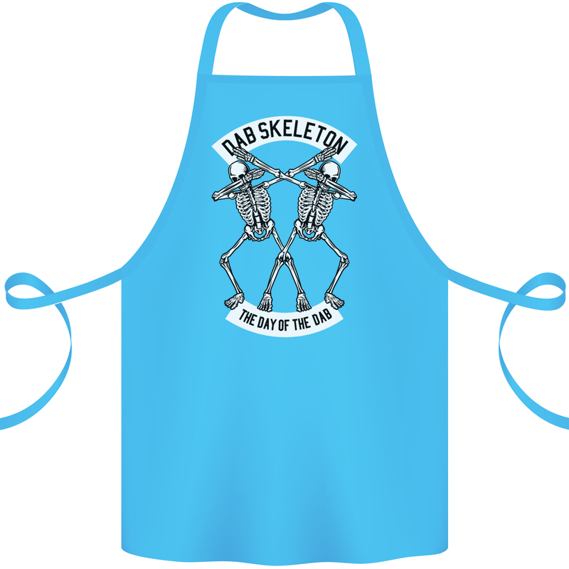 Dab Skeleton the Day of the Dab Dead Cotton Apron 100% Organic Turquoise