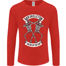 Dab Skeleton the Day of the Dab Dead Mens Long Sleeve T-Shirt Red