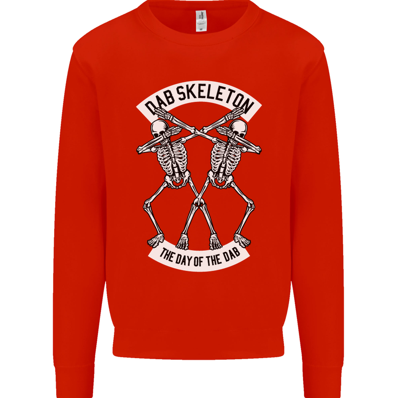 Dab Skeleton the Day of the Dab Dead Mens Sweatshirt Jumper Bright Red