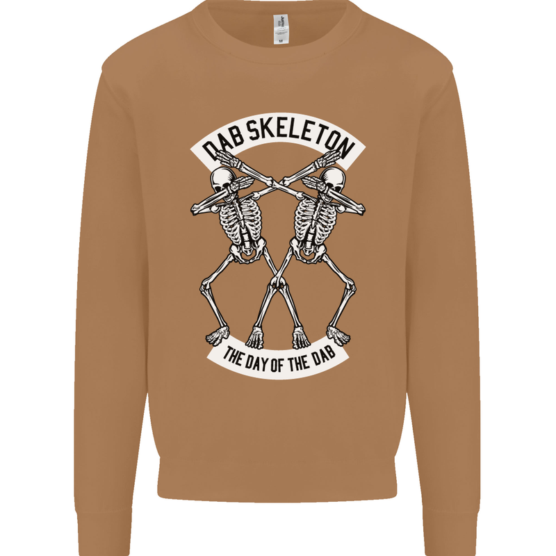 Dab Skeleton the Day of the Dab Dead Mens Sweatshirt Jumper Caramel Latte