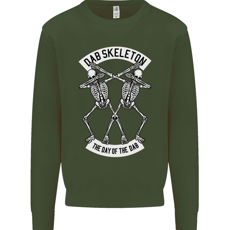 Dab Skeleton the Day of the Dab Dead Mens Sweatshirt Jumper Forest Green