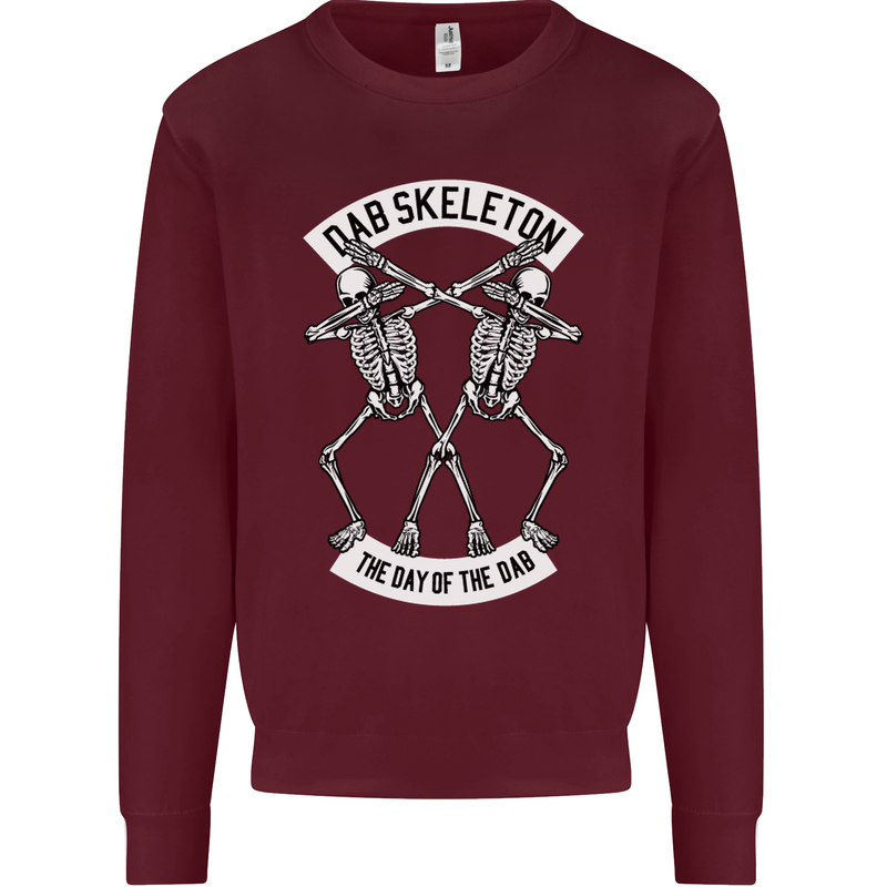 Dab Skeleton the Day of the Dab Dead Mens Sweatshirt Jumper Maroon