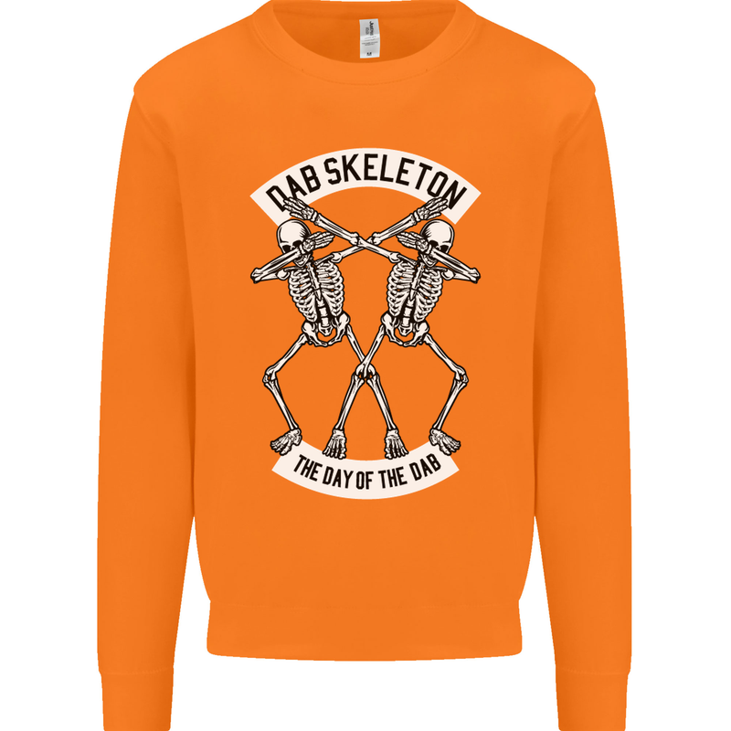 Dab Skeleton the Day of the Dab Dead Mens Sweatshirt Jumper Orange
