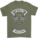 Dab Skeleton the Day of the Dab Dead Mens T-Shirt Cotton Gildan Military Green