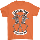 Dab Skeleton the Day of the Dab Dead Mens T-Shirt Cotton Gildan Orange