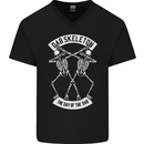 Dab Skeleton the Day of the Dab Dead Mens V-Neck Cotton T-Shirt Black
