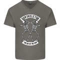 Dab Skeleton the Day of the Dab Dead Mens V-Neck Cotton T-Shirt Charcoal