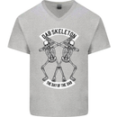 Dab Skeleton the Day of the Dab Dead Mens V-Neck Cotton T-Shirt Sports Grey