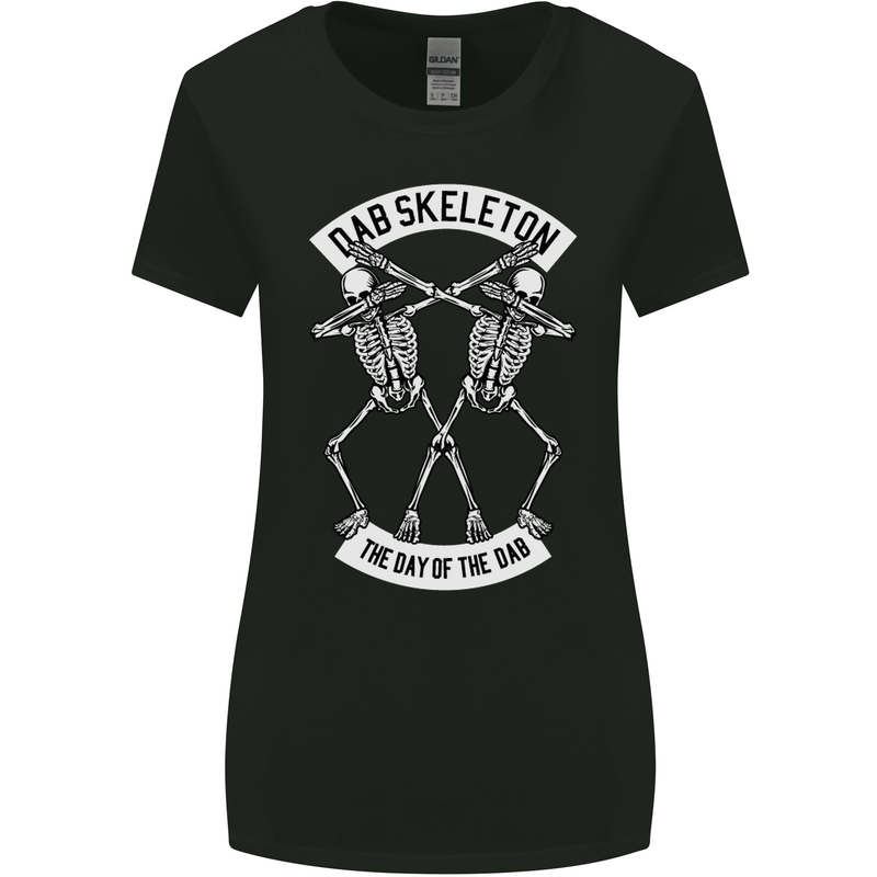 Dab Skeleton the Day of the Dab Dead Womens Wider Cut T-Shirt Black