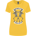 Dab Skeleton the Day of the Dab Dead Womens Wider Cut T-Shirt Yellow