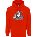 Dabbing Panda Squashing a Unicorn Funny Childrens Kids Hoodie Bright Red