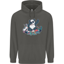 Dabbing Panda Squashing a Unicorn Funny Childrens Kids Hoodie Storm Grey