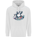 Dabbing Panda Squashing a Unicorn Funny Childrens Kids Hoodie White