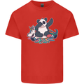 Dabbing Panda Squashing a Unicorn Funny Kids T-Shirt Childrens Red