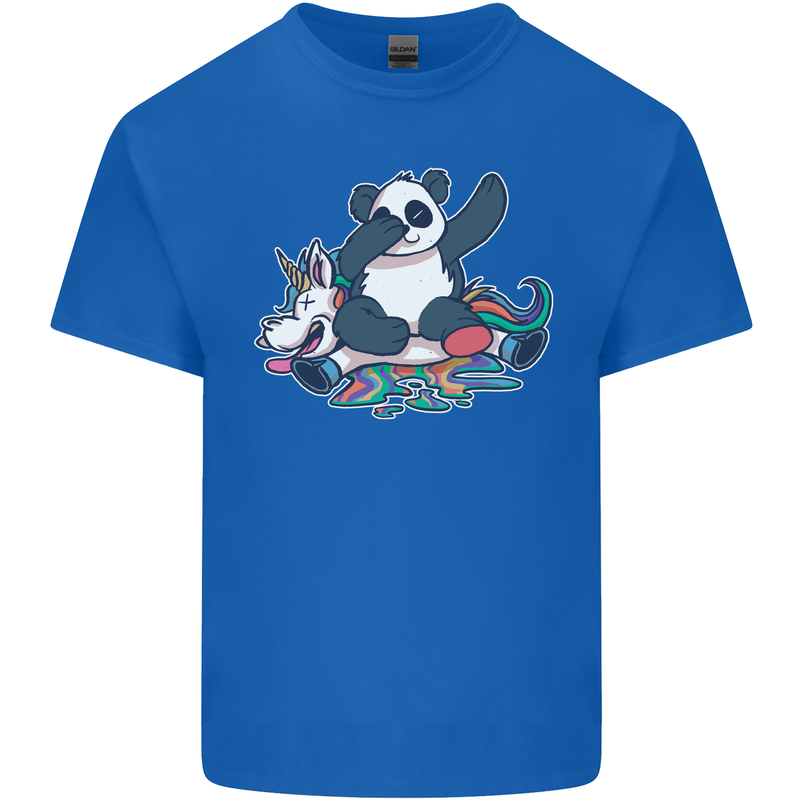 Dabbing Panda Squashing a Unicorn Funny Kids T-Shirt Childrens Royal Blue