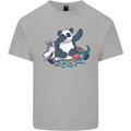 Dabbing Panda Squashing a Unicorn Funny Kids T-Shirt Childrens Sports Grey