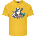 Dabbing Panda Squashing a Unicorn Funny Kids T-Shirt Childrens Yellow