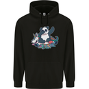 Dabbing Panda Squashing a Unicorn Funny Mens 80% Cotton Hoodie Black