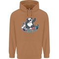 Dabbing Panda Squashing a Unicorn Funny Mens 80% Cotton Hoodie Caramel Latte