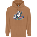Dabbing Panda Squashing a Unicorn Funny Mens 80% Cotton Hoodie Caramel Latte