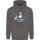 Dabbing Panda Squashing a Unicorn Funny Mens 80% Cotton Hoodie Charcoal