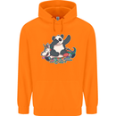 Dabbing Panda Squashing a Unicorn Funny Mens 80% Cotton Hoodie Orange