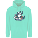 Dabbing Panda Squashing a Unicorn Funny Mens 80% Cotton Hoodie Peppermint