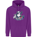 Dabbing Panda Squashing a Unicorn Funny Mens 80% Cotton Hoodie Purple