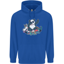 Dabbing Panda Squashing a Unicorn Funny Mens 80% Cotton Hoodie Royal Blue