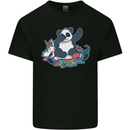 Dabbing Panda Squashing a Unicorn Funny Mens Cotton T-Shirt Tee Top Black