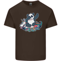 Dabbing Panda Squashing a Unicorn Funny Mens Cotton T-Shirt Tee Top Dark Chocolate