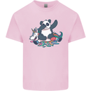 Dabbing Panda Squashing a Unicorn Funny Mens Cotton T-Shirt Tee Top Light Pink