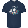 Dabbing Panda Squashing a Unicorn Funny Mens Cotton T-Shirt Tee Top Navy Blue