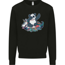 Dabbing Panda Squashing a Unicorn Funny Mens Sweatshirt Jumper Black