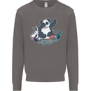 Dabbing Panda Squashing a Unicorn Funny Mens Sweatshirt Jumper Charcoal