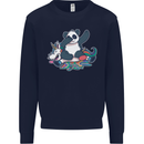 Dabbing Panda Squashing a Unicorn Funny Mens Sweatshirt Jumper Navy Blue